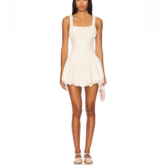 REVOLVE Dresses & Skirts - MORE TO COME cream Blair Mini Dress puff bubble skirt square neck M